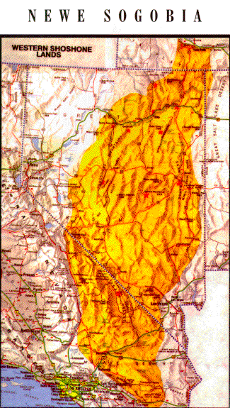 map of Newe Sogobia: Western Shoshone Lands